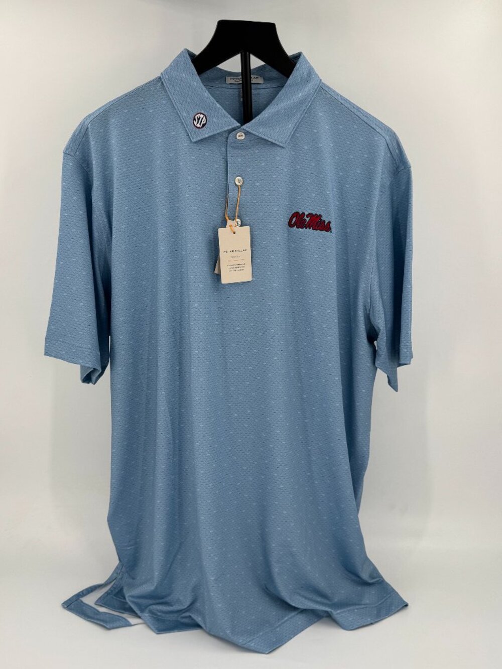 NEW RELEASE! POWDER BLUE OLE MISS / SIP FALL FOOTBALL POLO - Peter Millar NWT XL